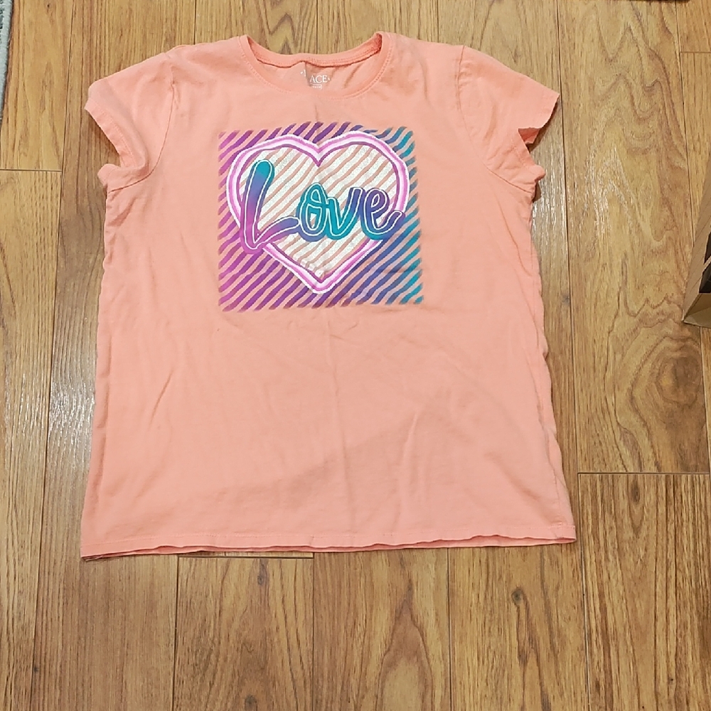 The Children's Place Peach Love Heart Tee